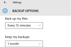 reduce size of file history backup in windows 10