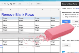 remove blank rows from google spreadsheet