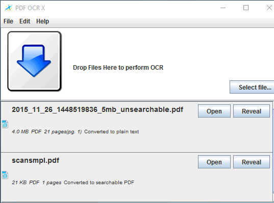PDF OCR X- interface