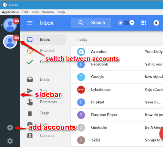 add accounts and switch between accounts