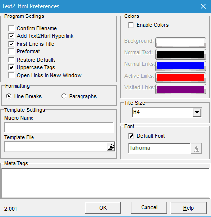 adjust output settings