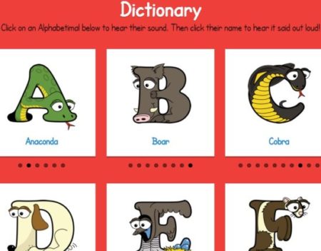 alphabetimals dictionary