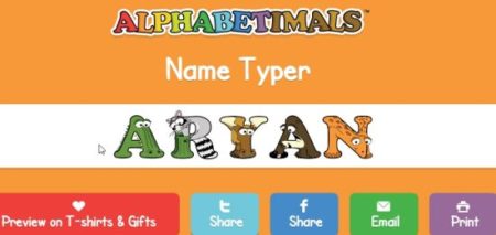 alphabetimals name typer