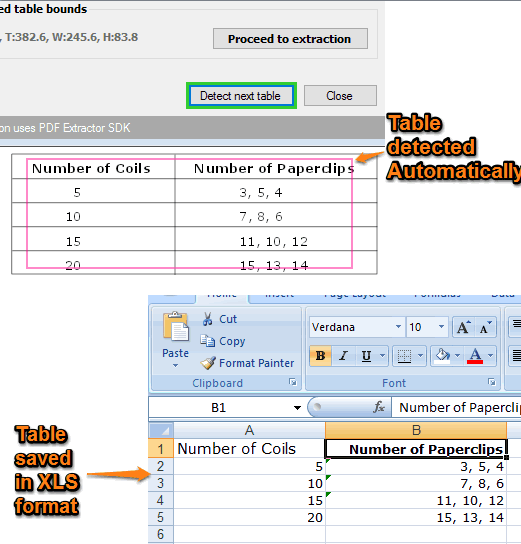 autmatically detect pdf table and save