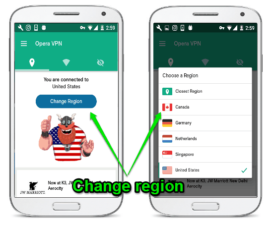 change region