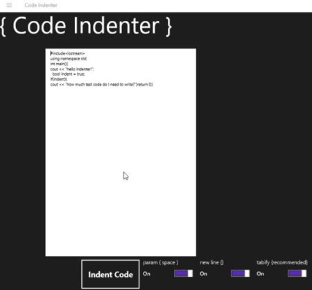 code indenter home