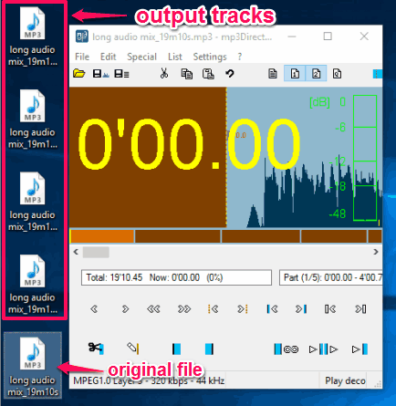 cut long mp3 into individual tracks