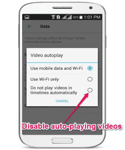 disable autoplaying videos