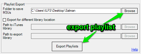 export playlists