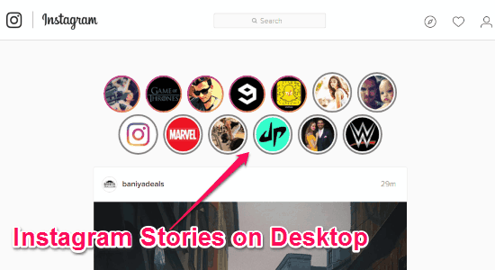 instagram stories on desktop