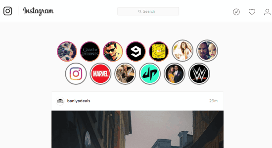 instagram stories on desktop