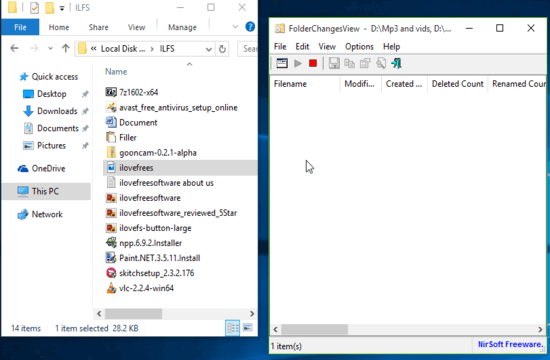 monitor files and sub folders of a folder