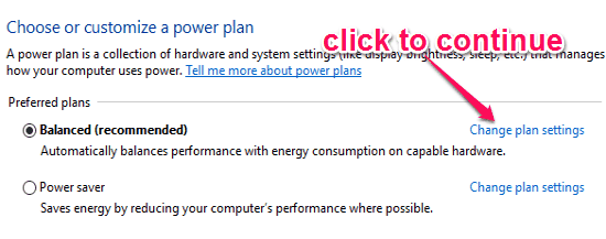 preferred power plans