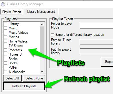 refresh playlists