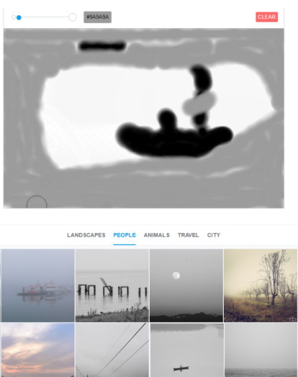 search photos by drawing them using 500px Splash tool
