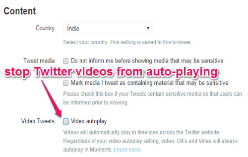 stop twitter autoplay videos