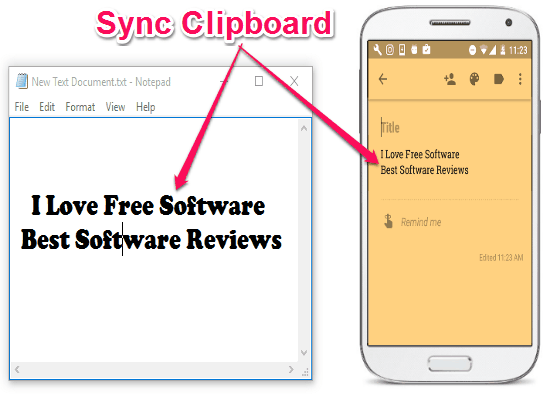 sync clipboard between windows and android