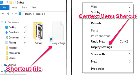 system settings shortcuts