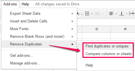 access remove duplicates option