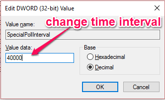 change the default value