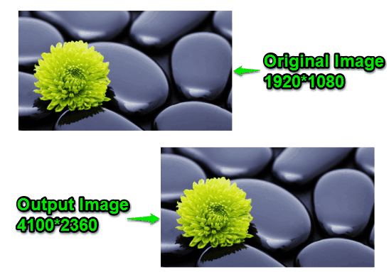 free photo enlarger- comparison between original and enlarged image