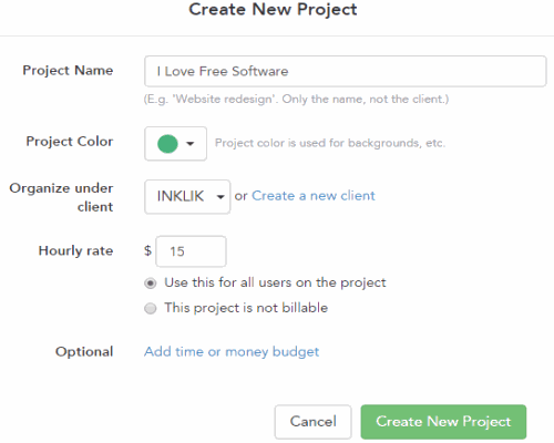 create new project