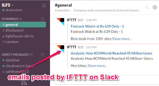 emails-posted-by-ifttt-on-slack