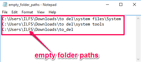 empty folder paths