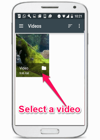 select a video