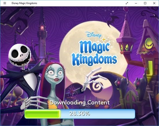 Disney Magic Kingdoms content download in progress