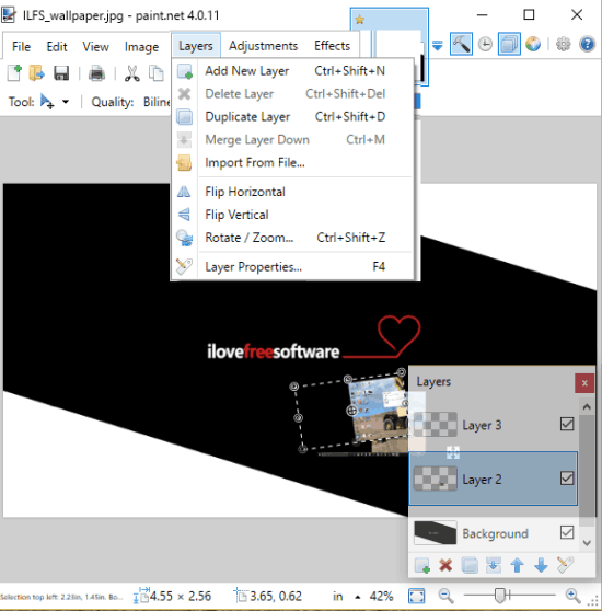 Paint.NET- free image editor with layer support