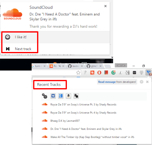 PoziTone Chrome extension to control soundcloud