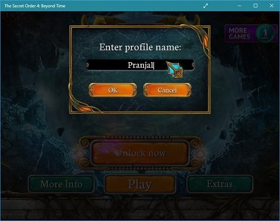 The Secret Order 4 Beyond Time create player profile