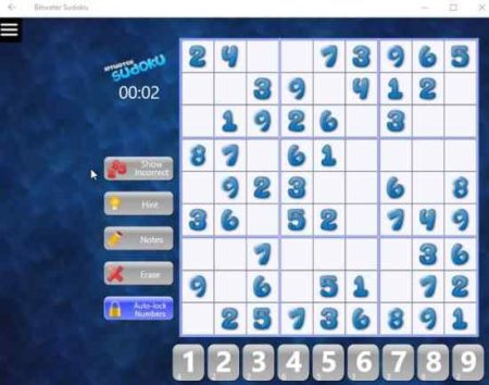 bitwater sudoku game board
