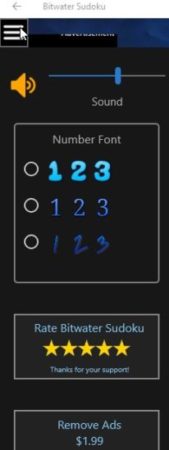 bitwater sudoku settings