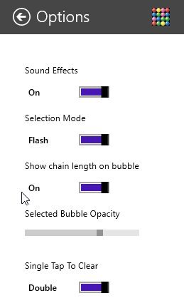 bubblepopper settings