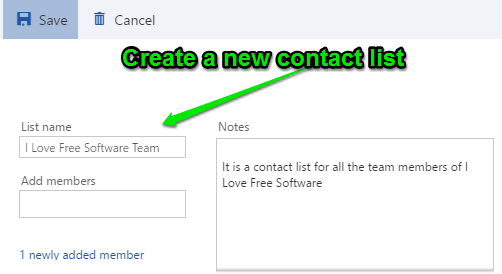 create contact list