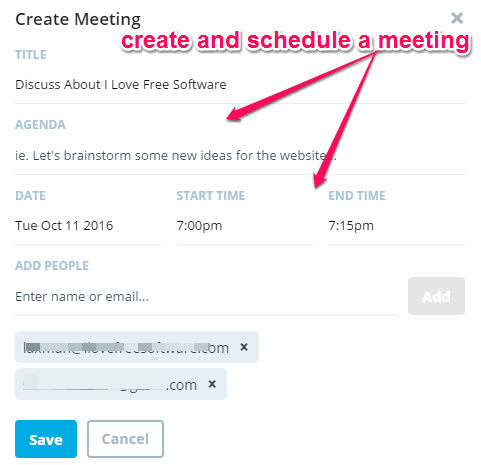 create meetings