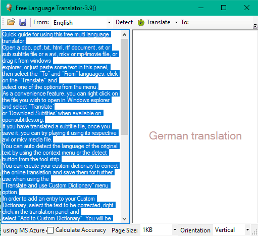 free language translator- interface