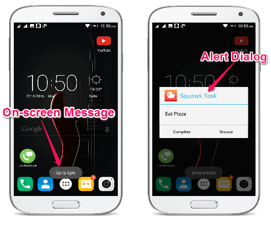 get reminders on phone screen
