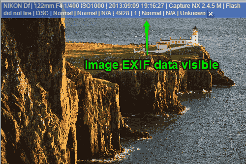image exif data visible on mouse hover