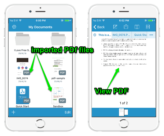 import and view pdf files