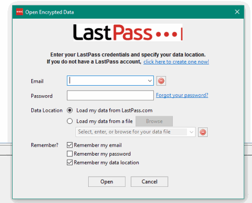 login to your LastPass account