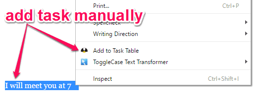 manually add task