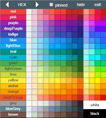 material design color palettes