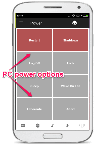 power options