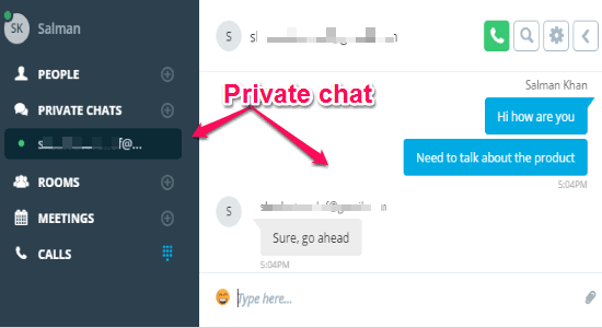 private chats