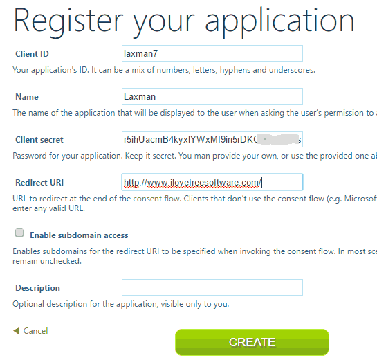 register your application