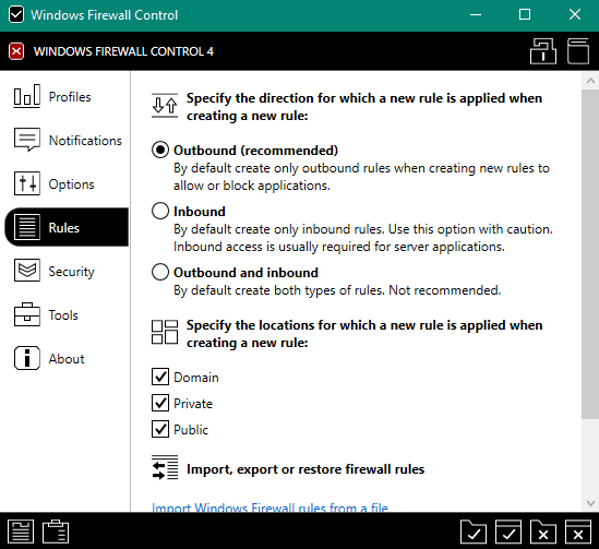 rules menu