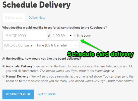 schedule delivery